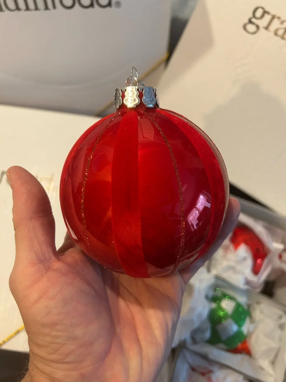 Grandin Road Large Classic Christmas Ornaments NEW